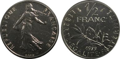 1979 1/2 Fr KM-P635 Piefort Ag SP65