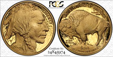 2012-W $50 American Buffalo First Strike .9999 Fine Gold PR70DCAM