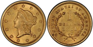 1851 G$1 MS62+