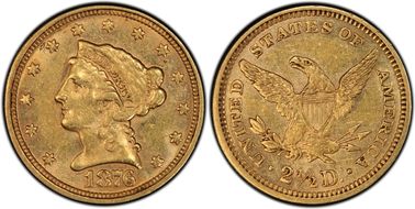 1876 $2.50 AU53
