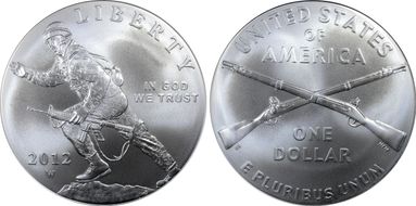 2012-W $1 Infantry First Strike MS69