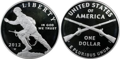 2012-W $1 Infantry First Strike PR69DCAM