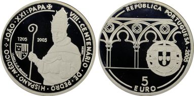2005 € 5 Birth of Pope John XXI PR69DCAM
