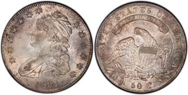 1834 50C Small Date, Small Letters MS62