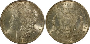 1886-S $1 VAM 2, S/S AU58+