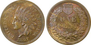 1867 1C MS63BN