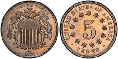 1872 5C MS64