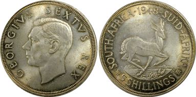 1948 5 Shil KM-40.1  Ag MS63