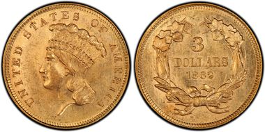 1862 $3 MS61