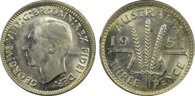 1951(m) 3D KM-44  Ag MS63