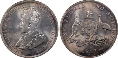 1917-M Florin KM-27  Ag MS65