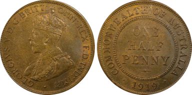 1919 1/2D MS64BN