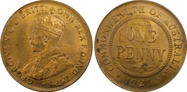 1921 1D Indian obverse MS63RB