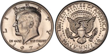 1971-D 50C DDO, FS-102 MS65