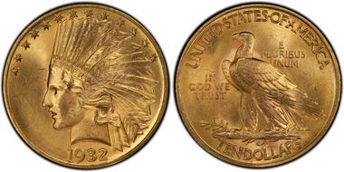 1932 $10 MS64+