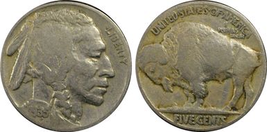 1935 5C Doubled Die Reverse F15