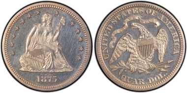 1875 25C PR62CAM