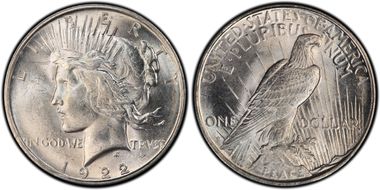 1922-D $1 VAM 4 Doubled Motto MS63