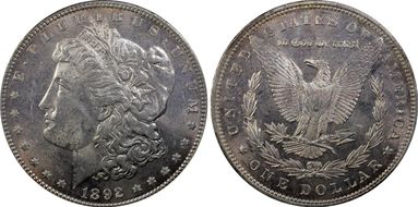 1892 $1 MS62