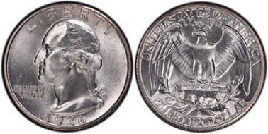 1936-D 25C MS66