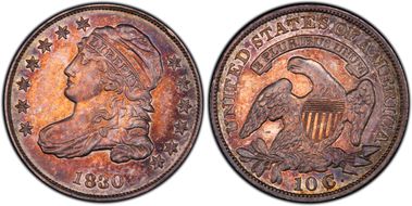 1830/29 10C JR-4, FS-301 AU58