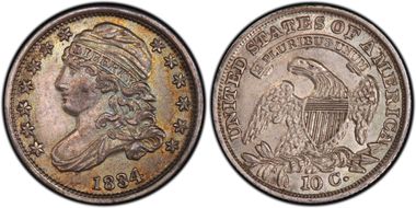 1834 10C JR-1 Large 4 AU55