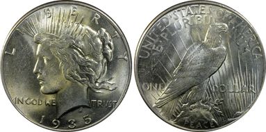 1935 $1 AU58+
