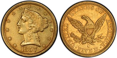 1857-C $5 AU53
