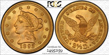 1893 $2.50 MS64+