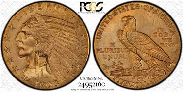 1908-D $5 MS63