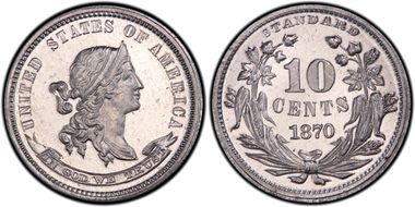 1870 10C J-848 PR66CAM
