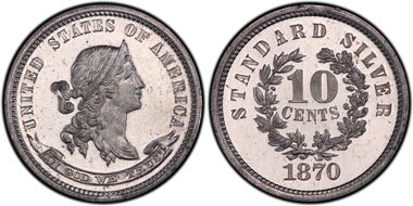 1870 10C J-866 PR67CAM