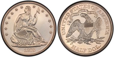 1873 50C No Arrows PR63CAM