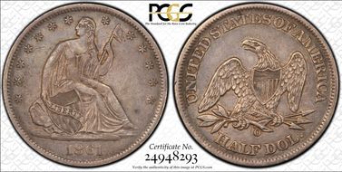 1861-O 50C XF45