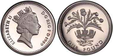 1989 £1 S-J7 Scottish Design Ag Pft PR69DCAM
