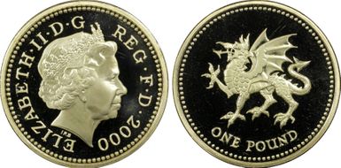 2000 £1 S-J15 Welsh Design Ag PR69DCAM