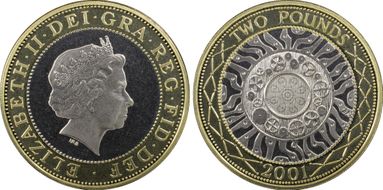 2001 £2 S-K9 Iron Age PR69DCAM