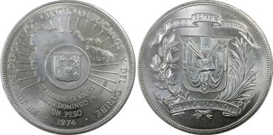 1974 Peso Caribbean Games KM-35 MS68