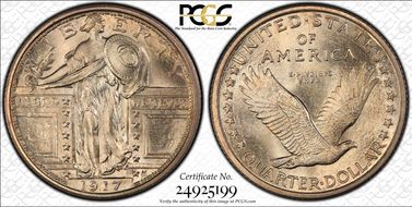 1917 25C Type 1 MS67FH