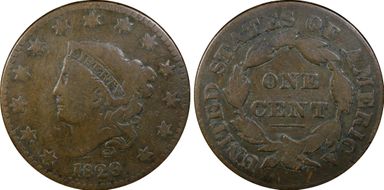 1829 1C Large Letters VG10BN