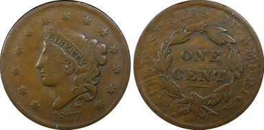 1837 1C Plain Cords, Small Letters VF20BN