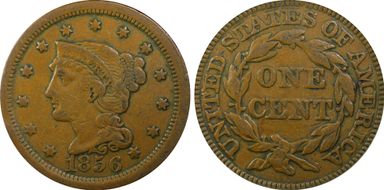 1856 1C Upright 5 VF30BN