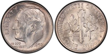 1950-S/S 10C S/Inverted S FS-501 MS64