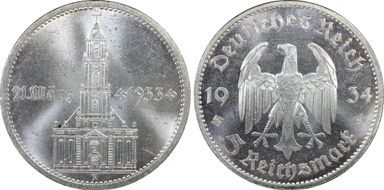 1934-A 5 Mk Potsdam w/Date J-356 MS63