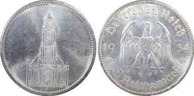 1934-F 5 Mk Potsdam without Date J-357 MS62