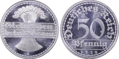 1919-A 50 Pfg J-301 PR66CAM