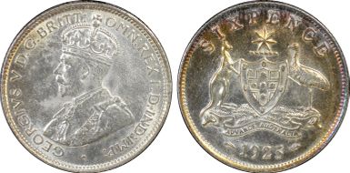 1925(m,sy) 6D KM-25  Ag MS63