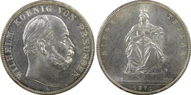 1871-A Thaler Victory over France KM-500  Ag MS62