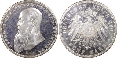 1902-D 5 Mk Long Beard J-153a MS64+