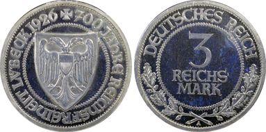 1926-A 3 Mk Lubeck J-323 PR66CAM